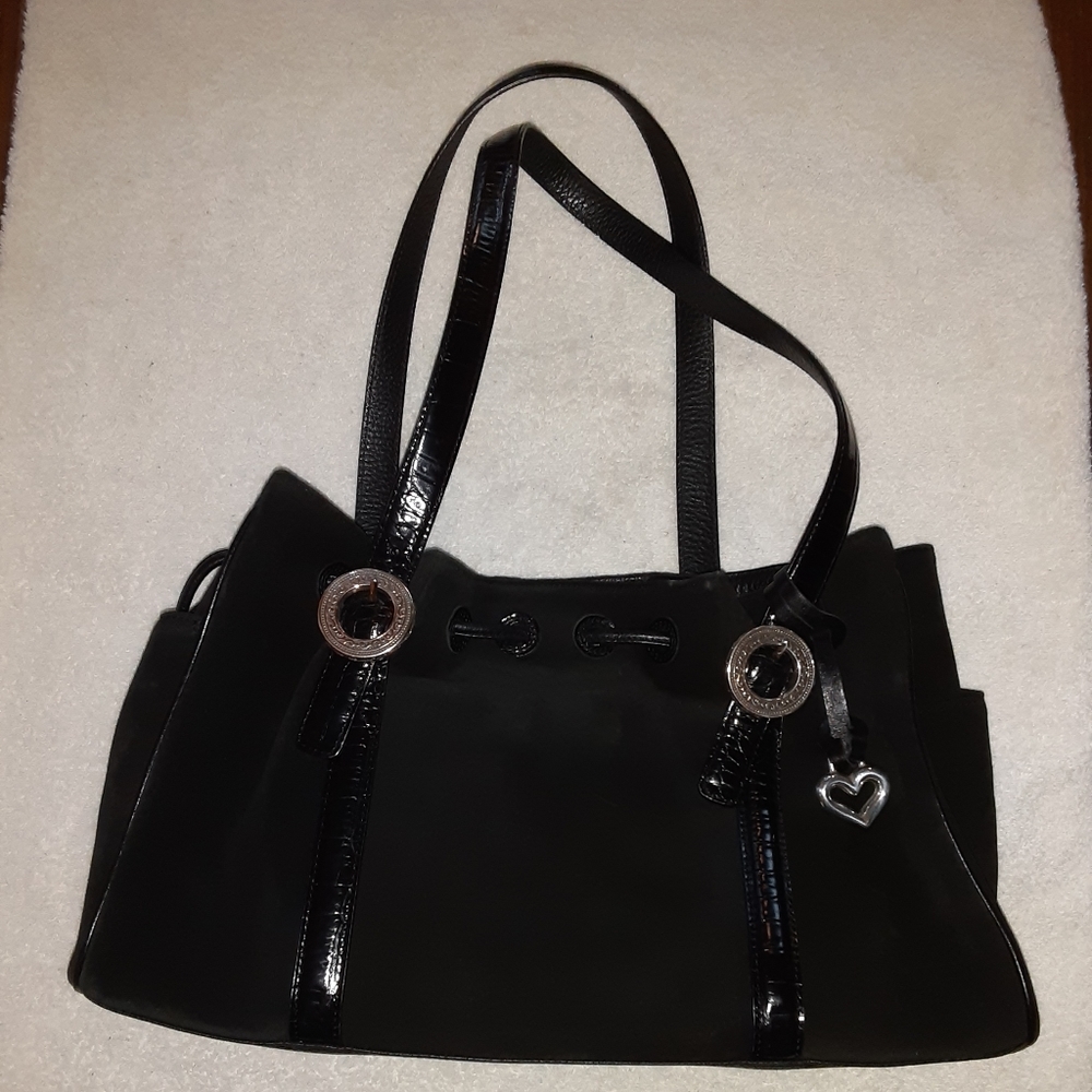 Brighton black suede shoulder bag